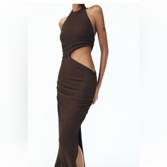 ZARA TEXTURED CUT OUT DRESS - Picture 5 of 11